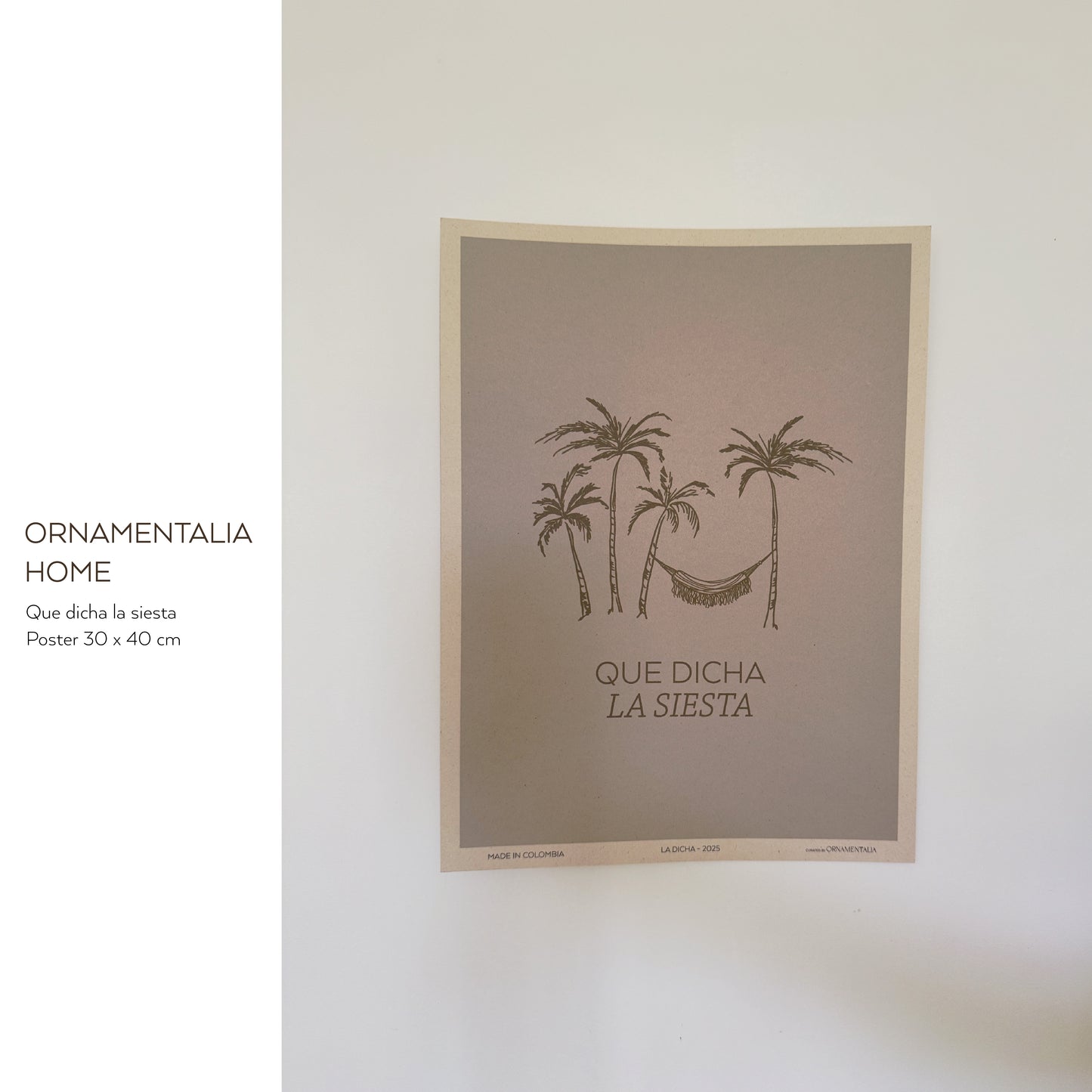 POSTER 30x40 - QUE DICHA LA SIESTA