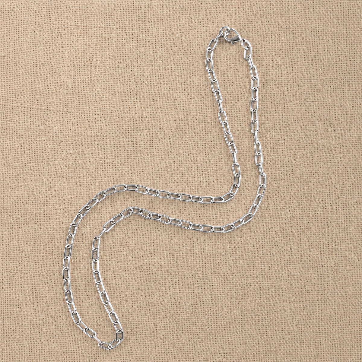 CADENA PAPER CLIP SILVER LARGA